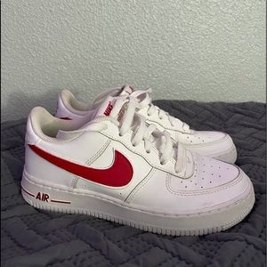 red nike air forces size 4Y -about a 5.5 in womens